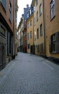 narrow European street